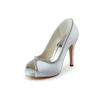 Milanoo: Glitter White Beading Peep Toe Satin Bridal Wedding Shoes
