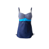 Milanoo: Blue Beach Swimsuit Women's Ruched Back Keyhole Polka Dot Oversize Swimwear